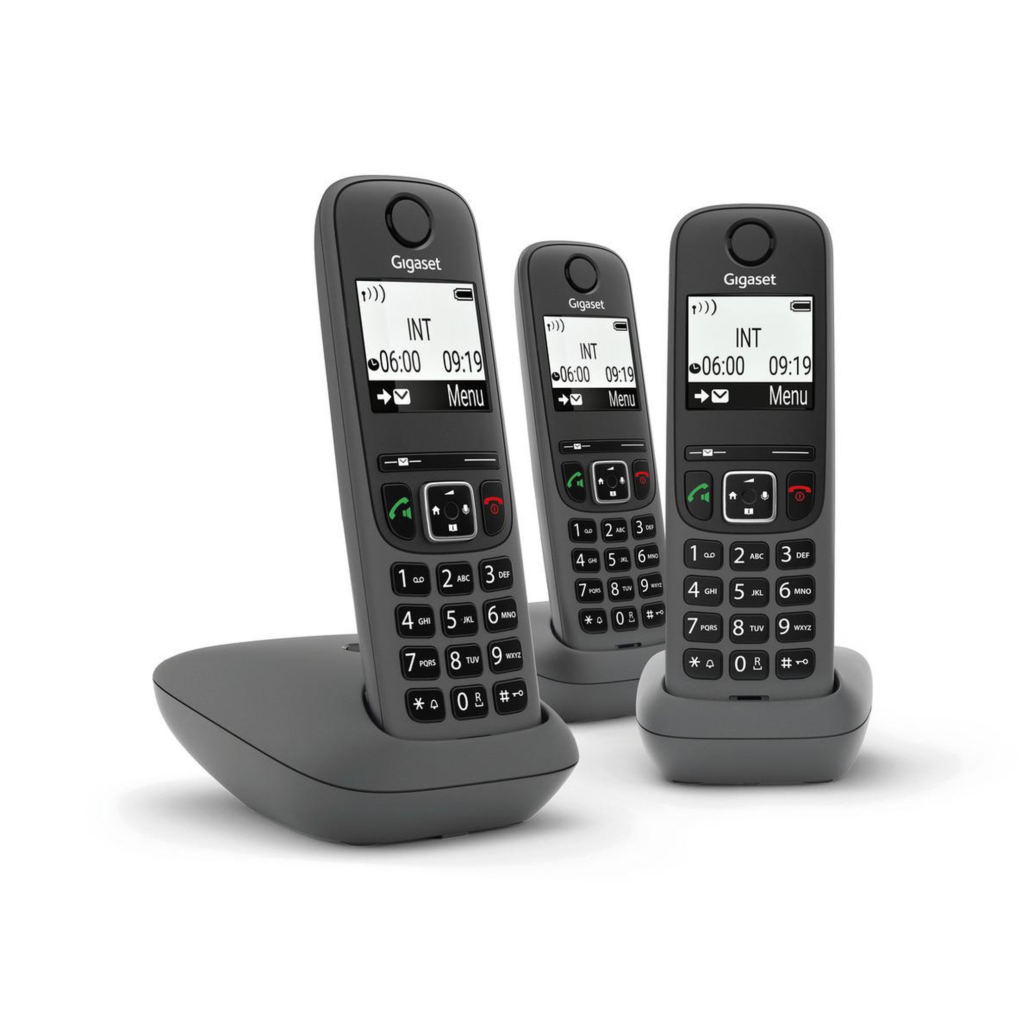 GIGASET Téléphone analogique Gigaset SIEAS490TRIOBK Trio DECT avec identification de l'appelant Noir