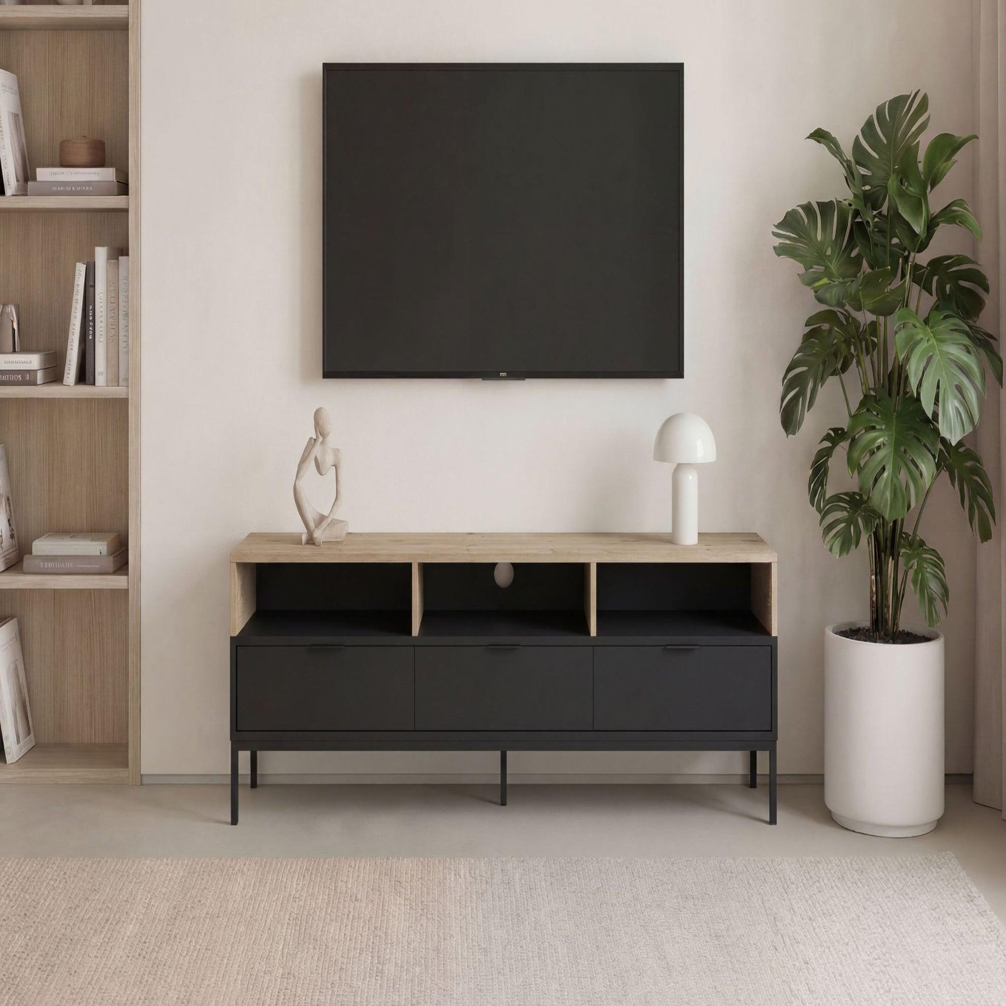 Voir la diapositive 2 : CASANOVA PARIS Eline - meuble tv 180cm en mélamine - noir