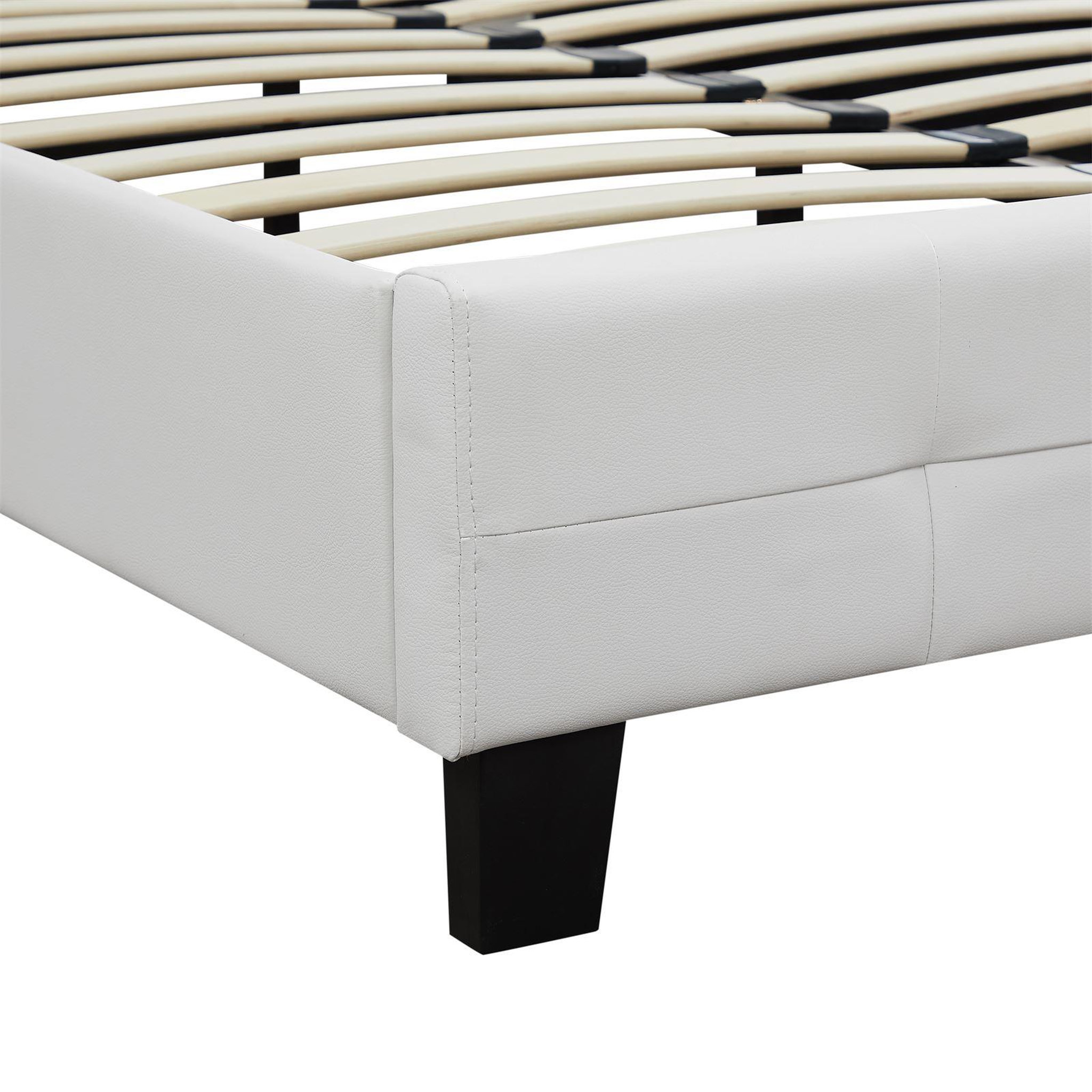 Voir la diapositive 4 : IDIMEX Lit simple MARLON, 120 x 190 cm, capitonné avec sommier, revêtement synthétique