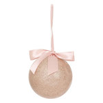 ATMOSPHERA Boule de Noël Pailletée  Nœud  9cm Rose