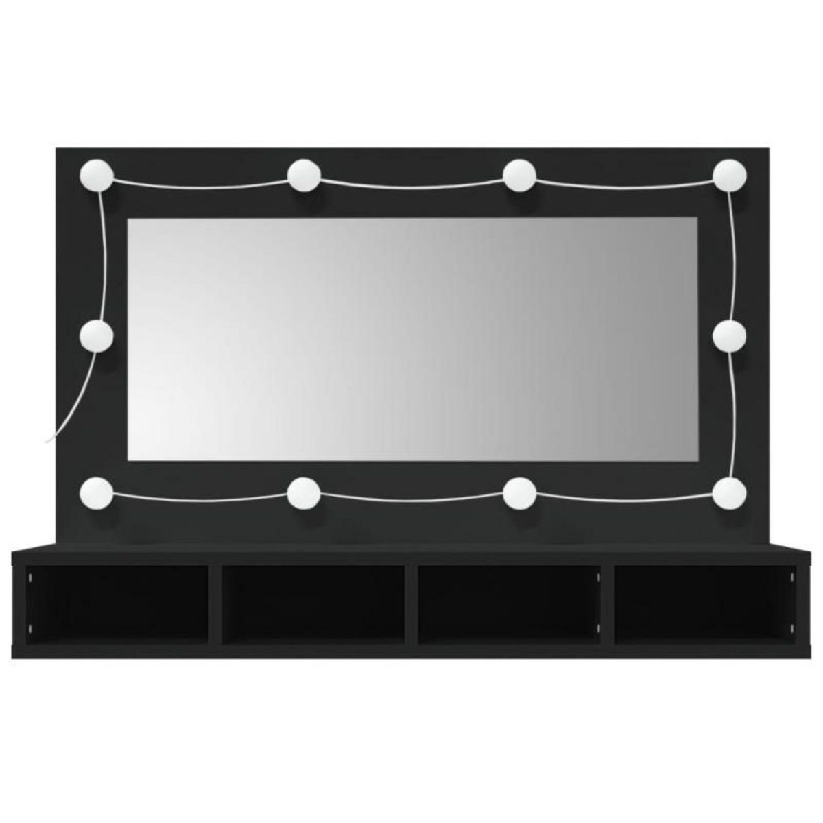 VIDAXL Armoire à miroir avec LED noir 90x31,5x62 cm