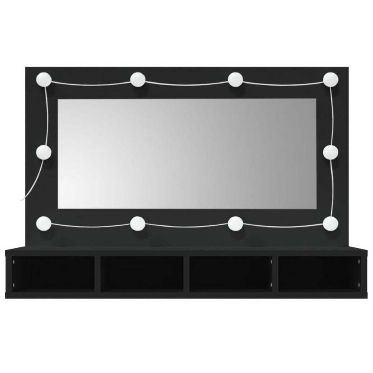 VIDAXL Armoire à miroir avec LED noir 90x31,5x62 cm