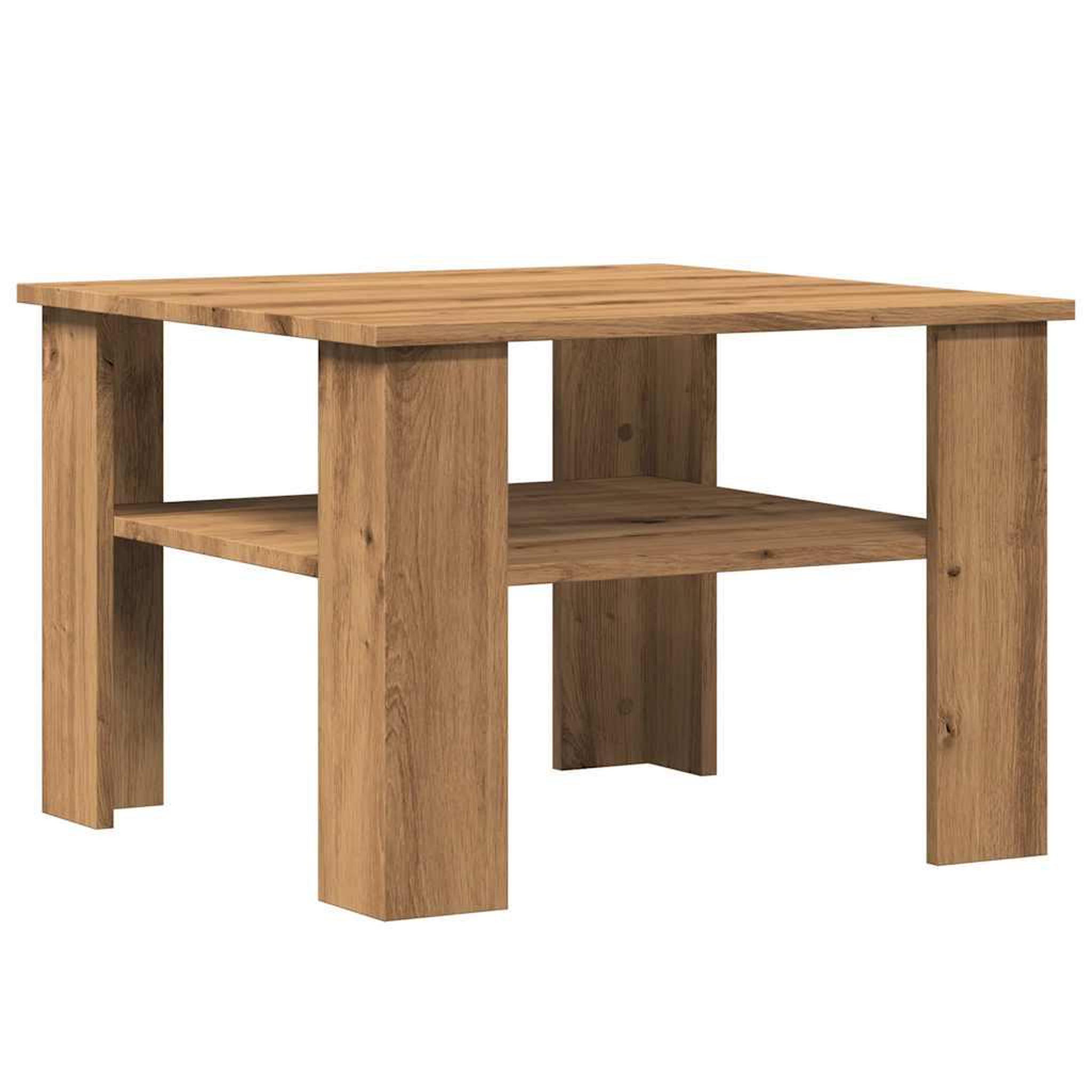 Voir la diapositive 2 : VIDAXL Table basse chene artisanal 60x60x42cm bois d'ingenierie