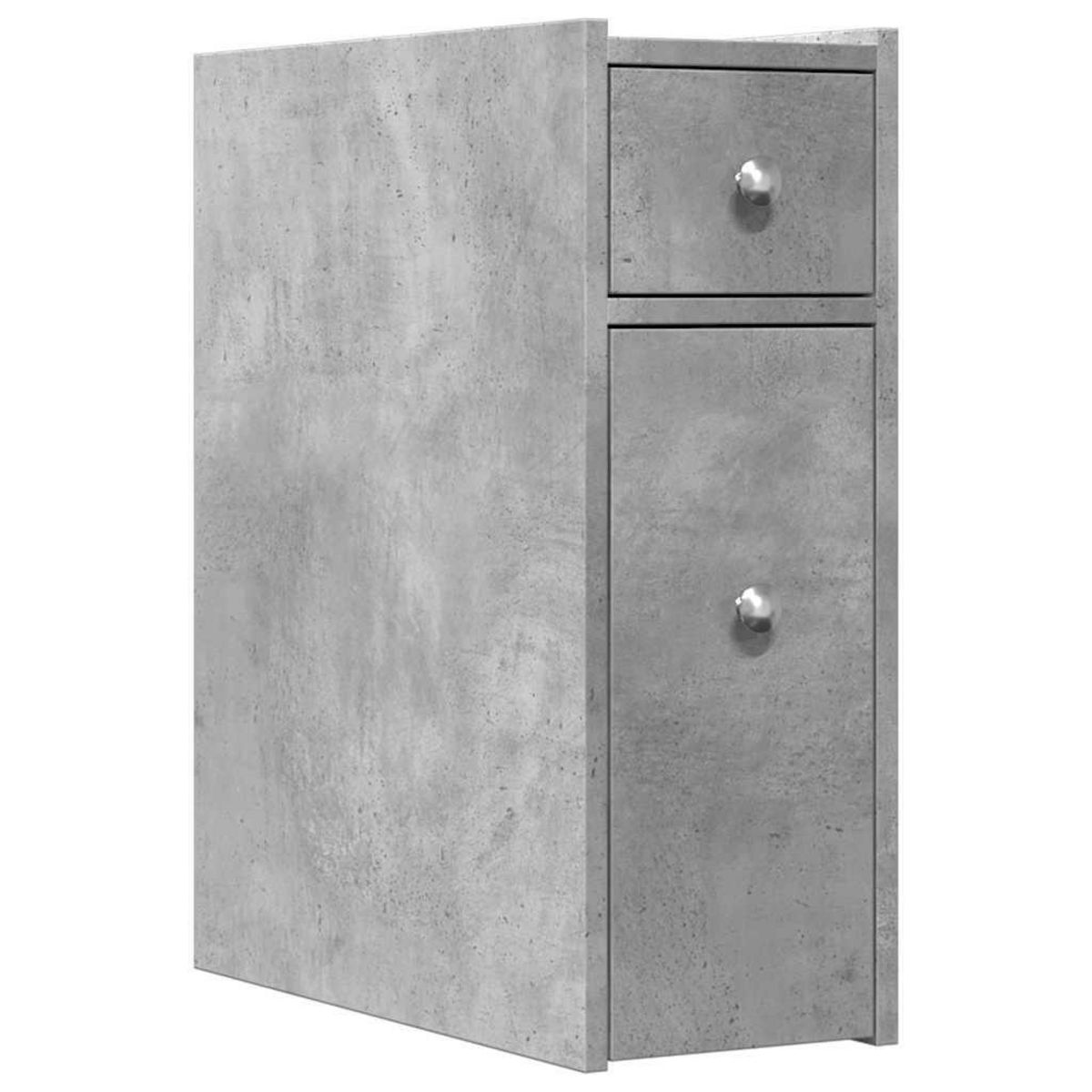 VIDAXL Armoire de salle de bain etroite avec roulettes gris beton