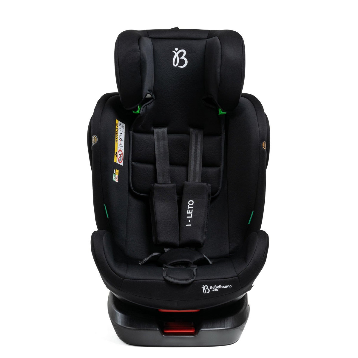 BEBELISSIMO BEBELISSIMO - Siège auto Isofix - pivotant 360 ° - groupe 0+/1/2/3 - (0-36kg) - i-Leto - noir - protections latérales