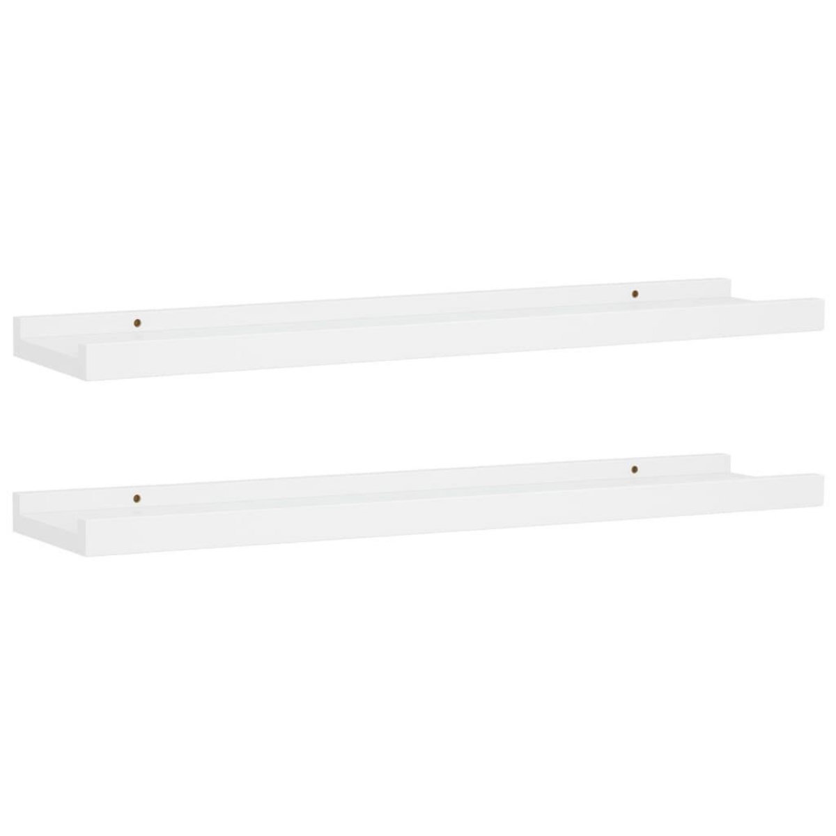 VIDAXL Etageres a rebord pour cadre photo 2 pcs Blanc 60x9x3 cm MDF
