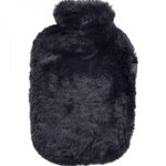 Fashy Bouillotte à eau déhoussable avec housse polaire - 2 L - Noir