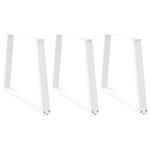 VIDAXL Pieds de table a manger forme de V 3 pcs blanc 100x(72-73,3) cm