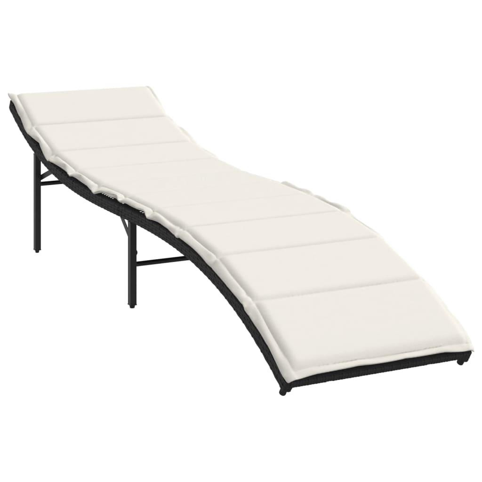 Voir la diapositive 4 : VIDAXL Chaises longues lot de 2 avec table noir resine tressee
