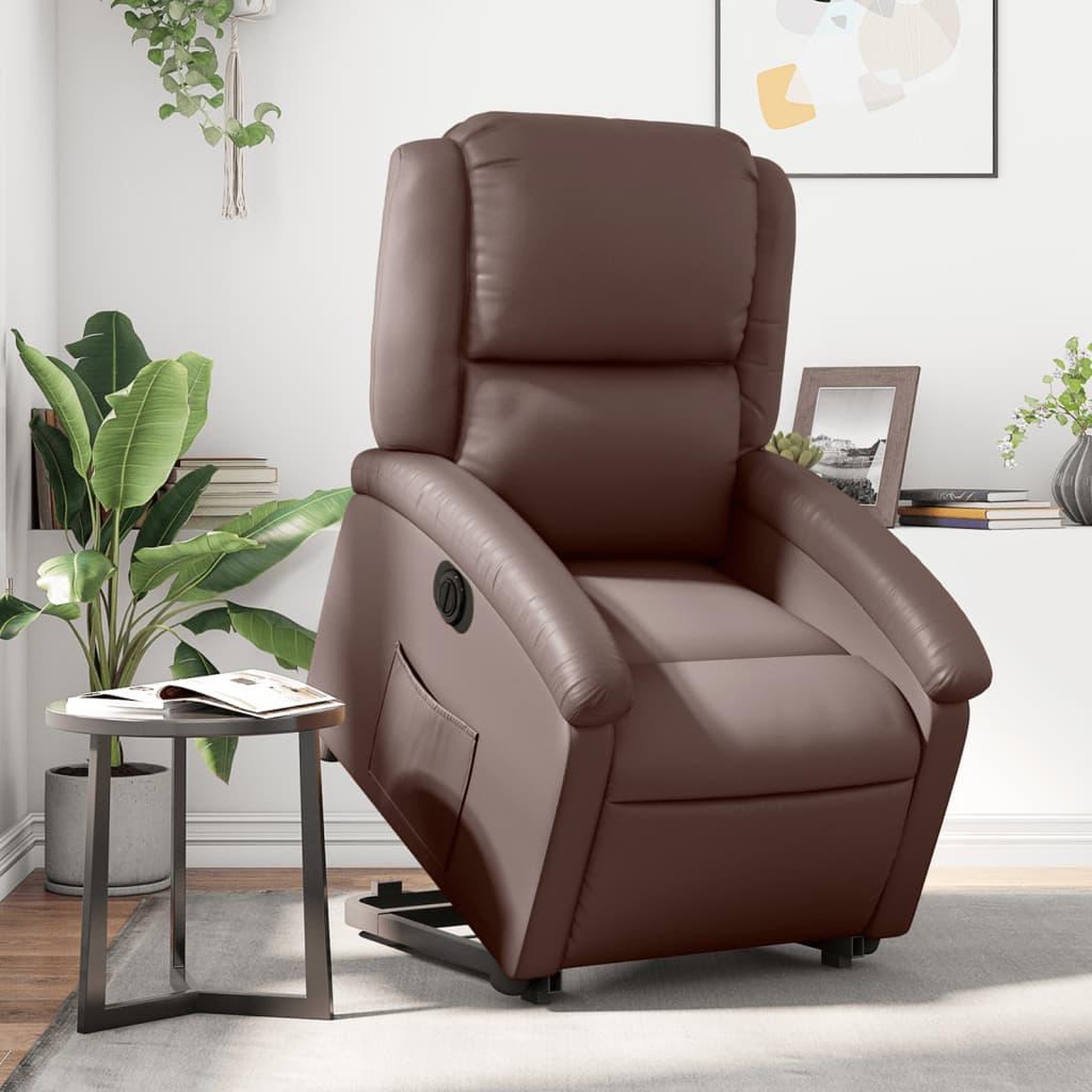VIDAXL Fauteuil inclinable electrique marron similicuir