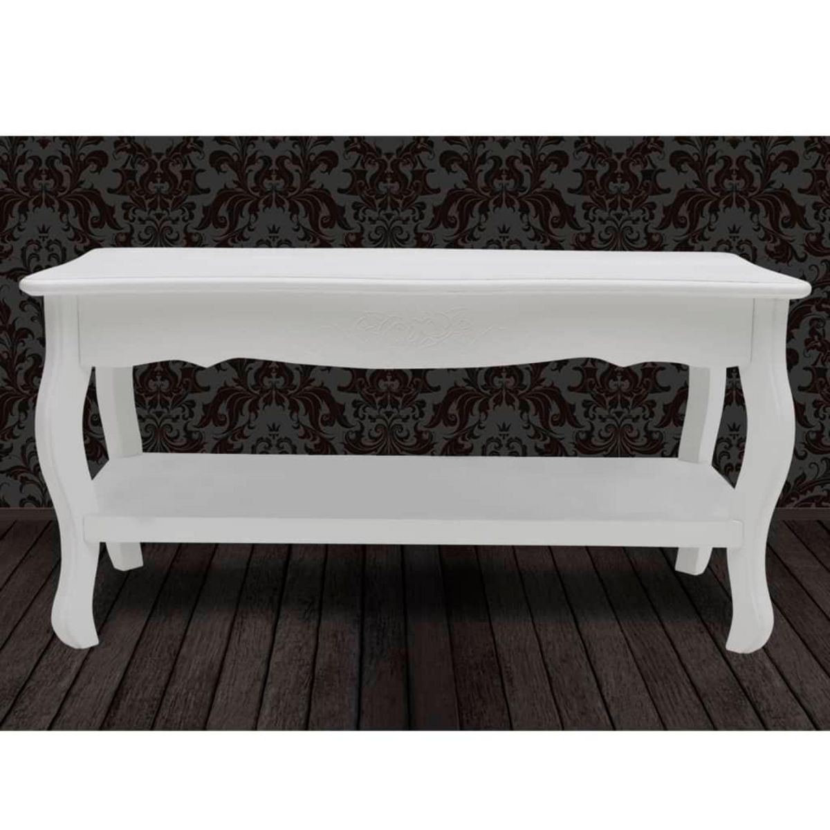 VIDAXL Table basse 2 couches MDF Blanc