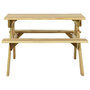 Voir la diapositive 2 : VIDAXL Table de pique-nique et bancs 110x123x73cm Bois de pin impregne