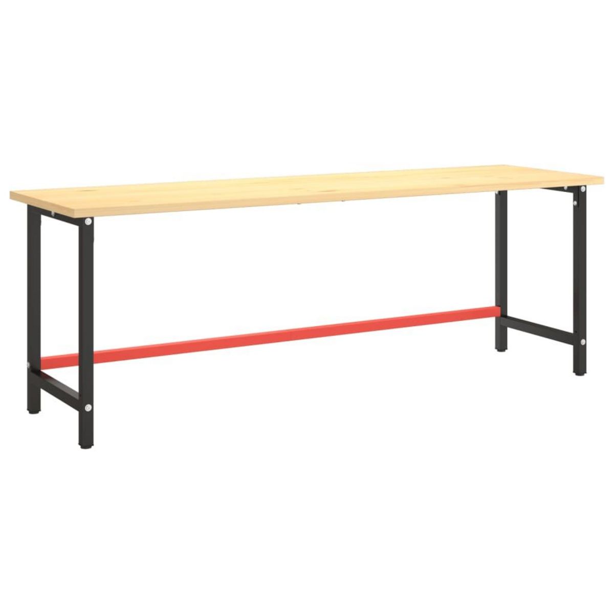 VIDAXL Cadre de banc de travail Noir et rouge mat 220x57x79 cm Metal