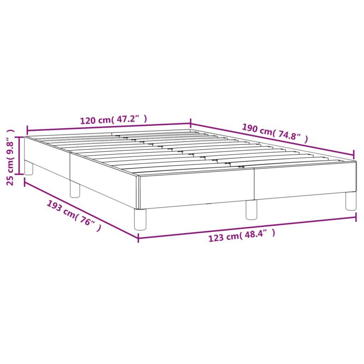 VIDAXL Cadre de lit sans matelas blanc 120x190 cm similicuir
