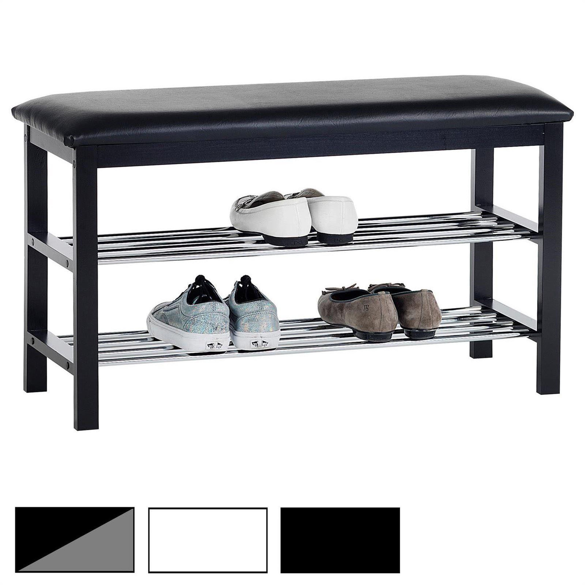 IDIMEX Banc à chaussures sana, 2 étagères. Coloris disponibles : Blanc