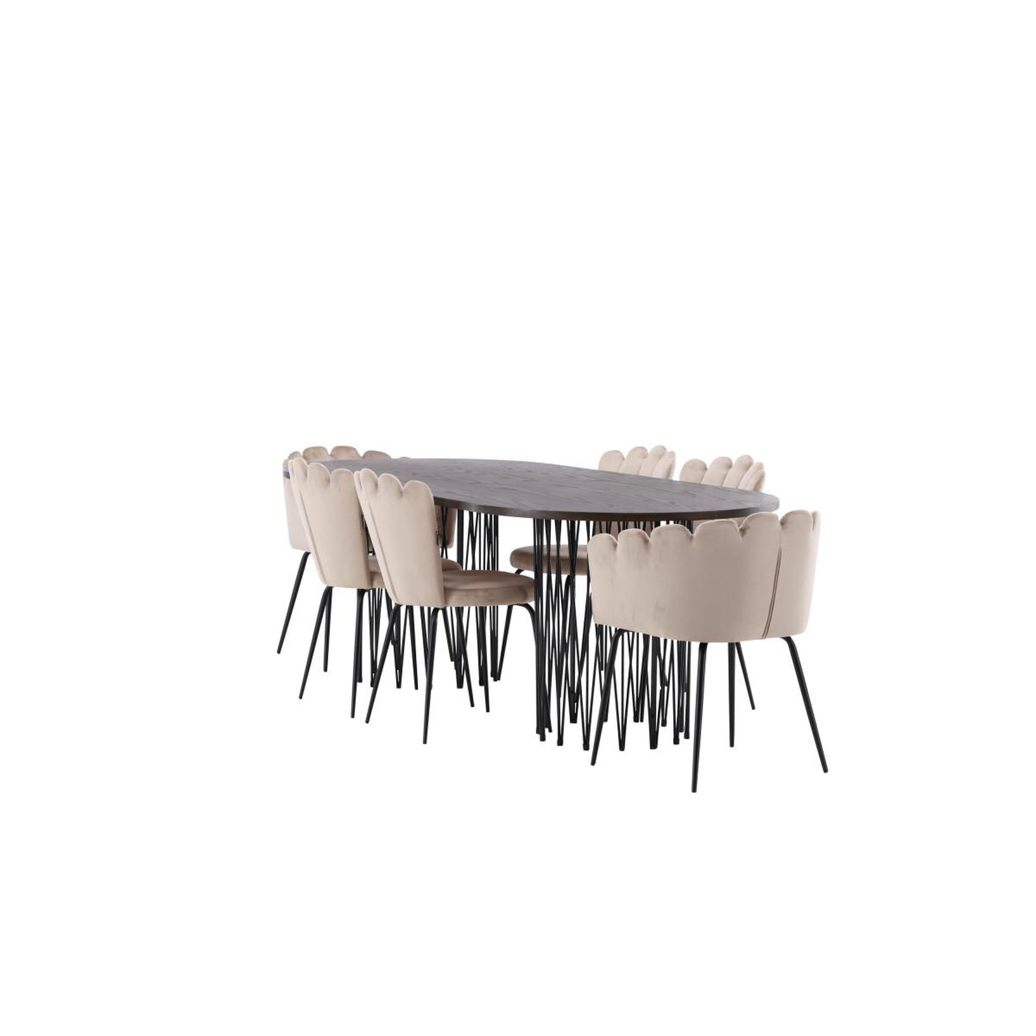 Voir la diapositive 6 : Paris Prix Ensemble table à manger & 6 chaises  stone & limhamn  220cm beige & moka