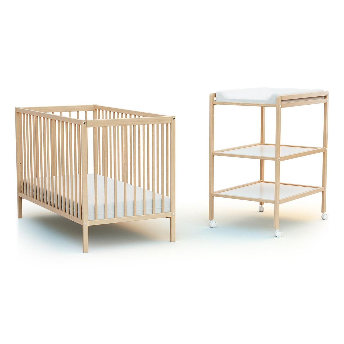 AT4 Table à langer 2 étagères ESSENTIEL en bois