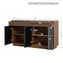 Voir la diapositive 3 : MERAX Buffet 4 porte(s) 2 tiroir(s) - 150 cm marron+noir mdf