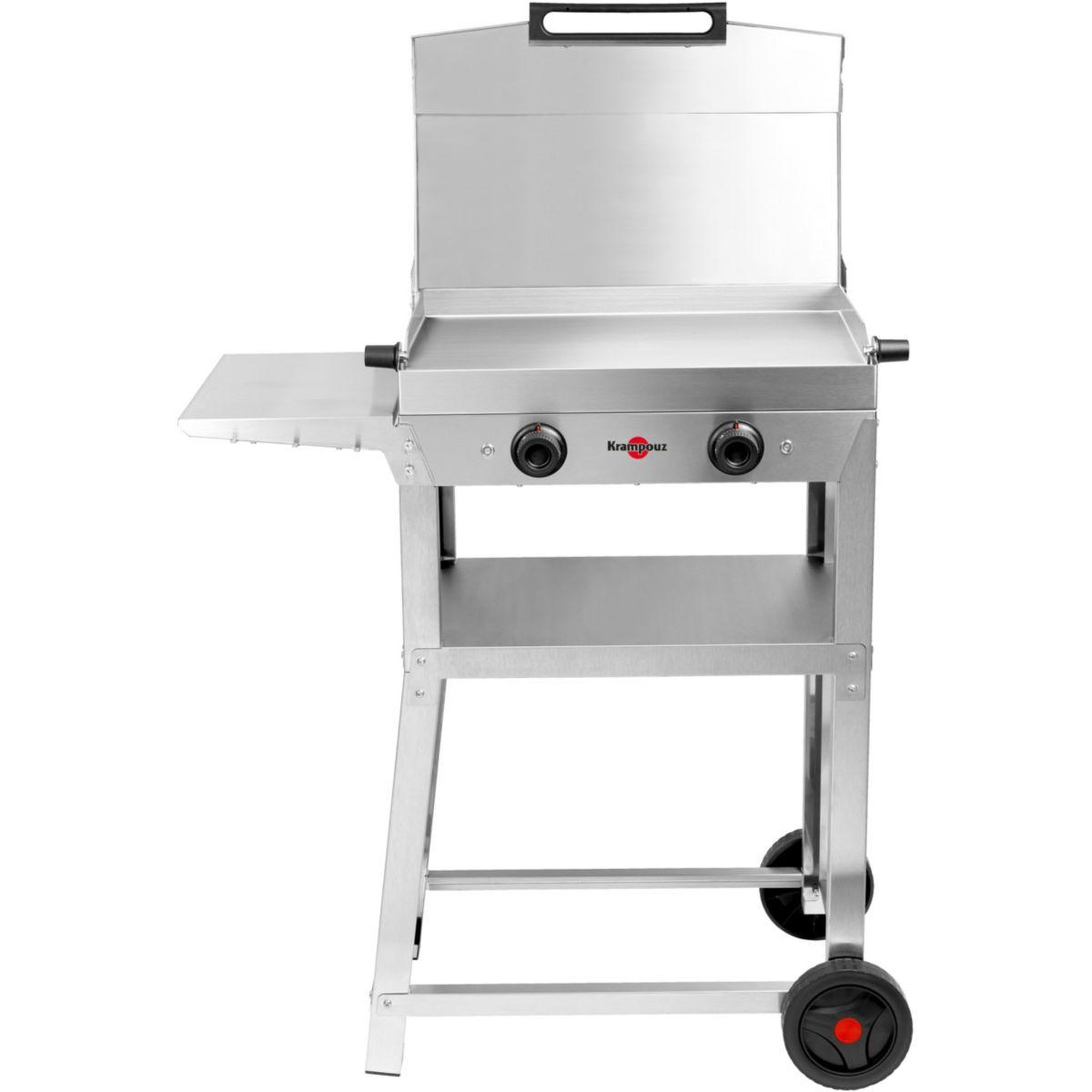KRAMPOUZ Plancha électrique KOMBI DOUBLE inox sur chariot, 60x40 cm avec capot