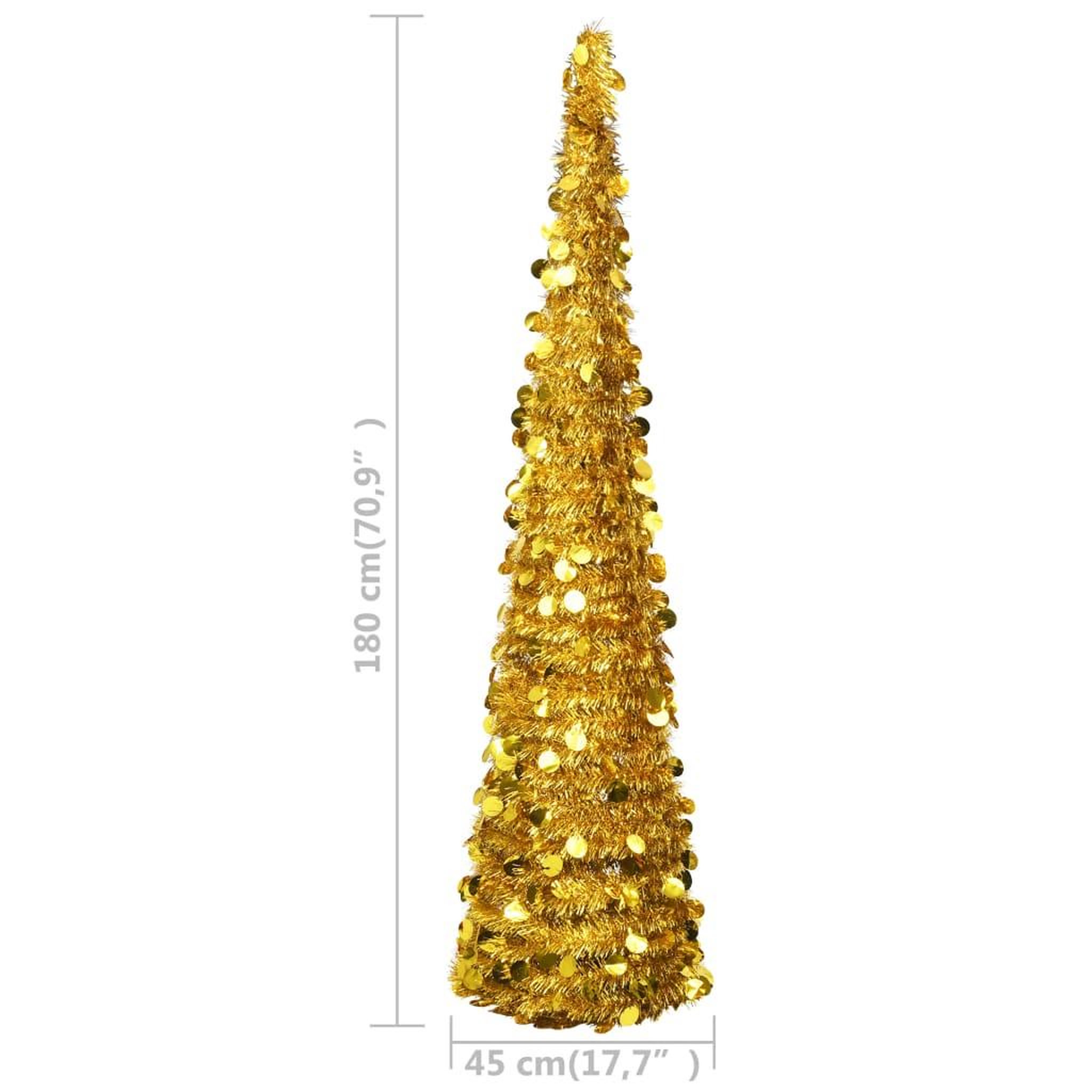 Voir la diapositive 5 : VIDAXL Sapin de Noël artificiel escamotable dore 180 cm PET