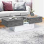 Voir la diapositive 2 : ID MARKET Table basse coulissante MARTA bois blanc et plateau effet béton