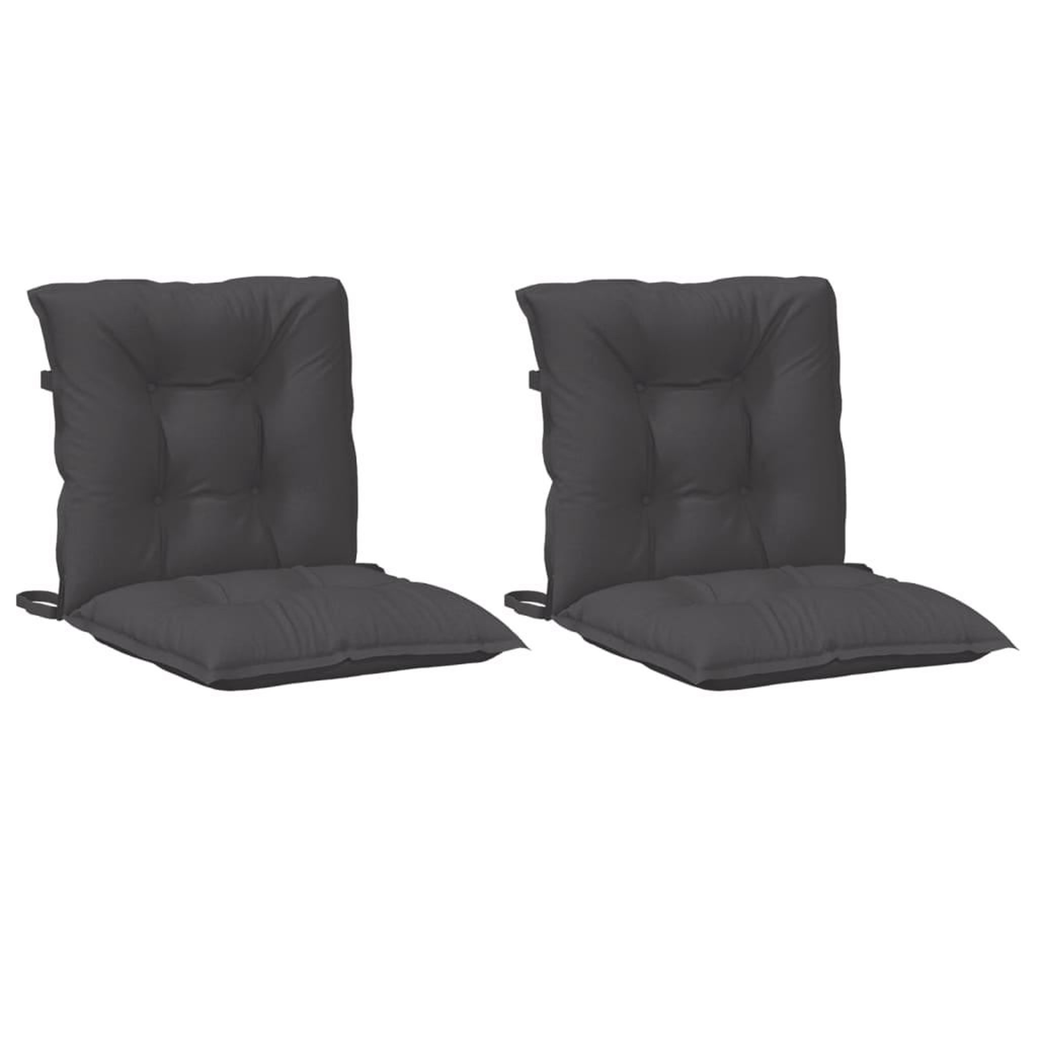 Voir la diapositive 3 : VIDAXL Coussins de chaise a dossier bas lot de 2 anthracite melange