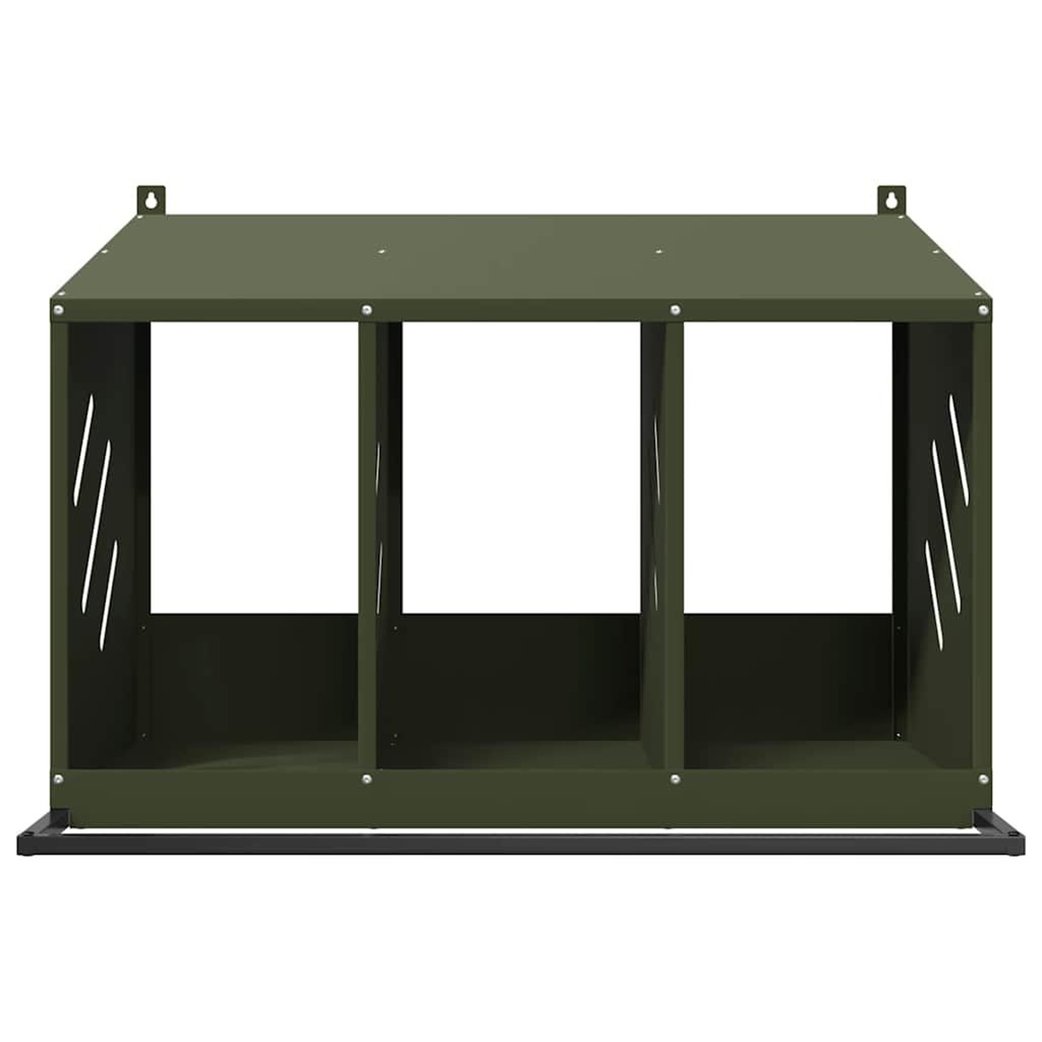 Voir la diapositive 4 : VIDAXL Nichoir a poules avec 3 compartiments vert olive metal