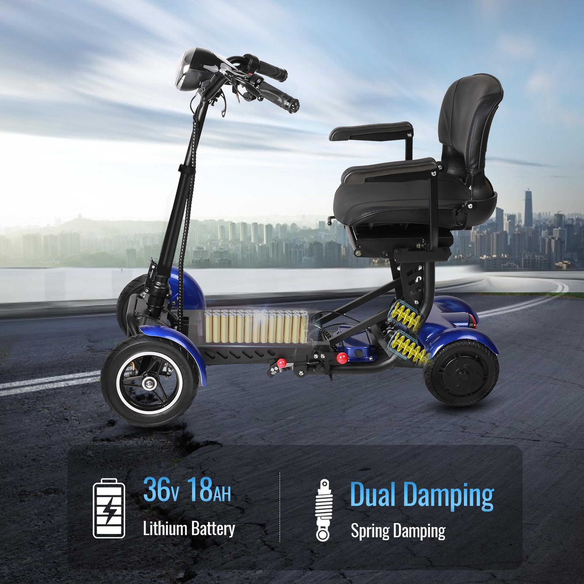 Voir la diapositive 2 : SUNNIGOO Scooter de mobilité électrique sunnigoo l3, double moteur, pliable