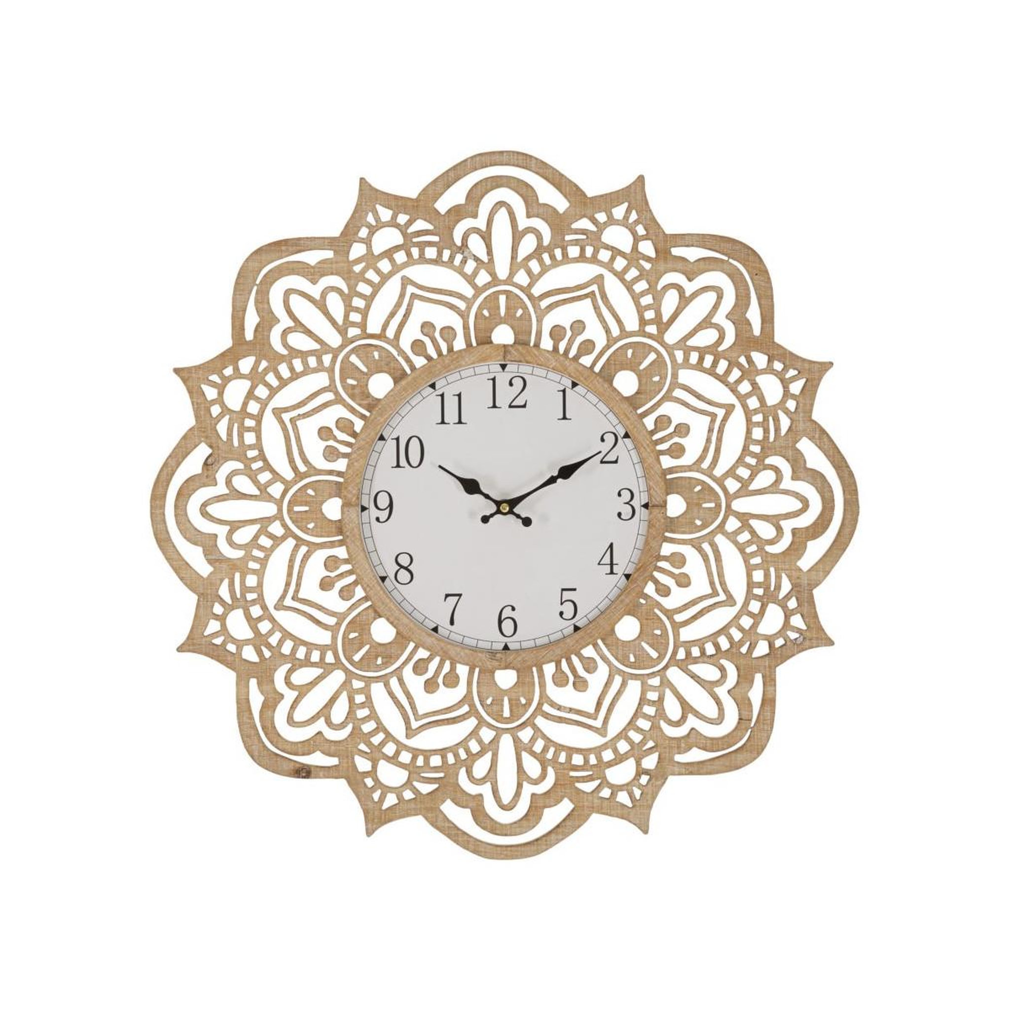 Paris Prix Horloge Murale Sculptée  Carving  60cm Naturel