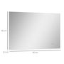 Voir la diapositive 3 : KLEANKIN Miroir salle de bain lumineux LED 42 W - dim. 90L x 3l x 60H cm - fonction anti-buée, interrupteur tactile, luminosité réglable - alu. verre
