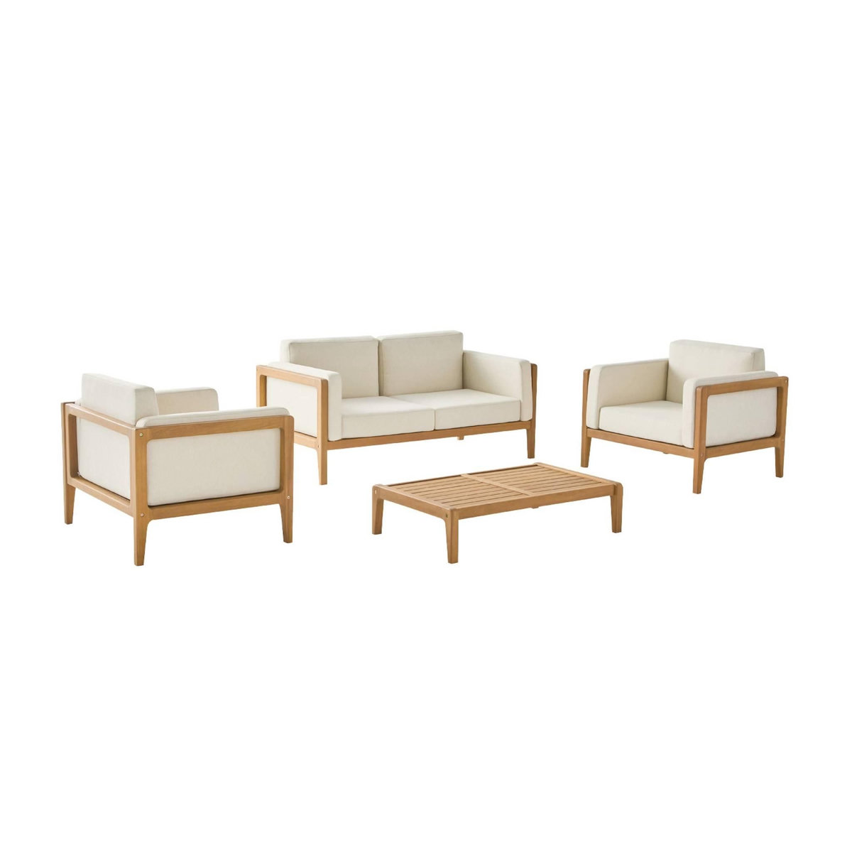 SWEEEK Salon de jardin bois d'acacia 4 places naturel - Oruni