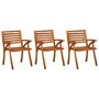 Voir la diapositive 2 : VIDAXL Chaises a manger de jardin avec coussins lot de 3 Acacia massif
