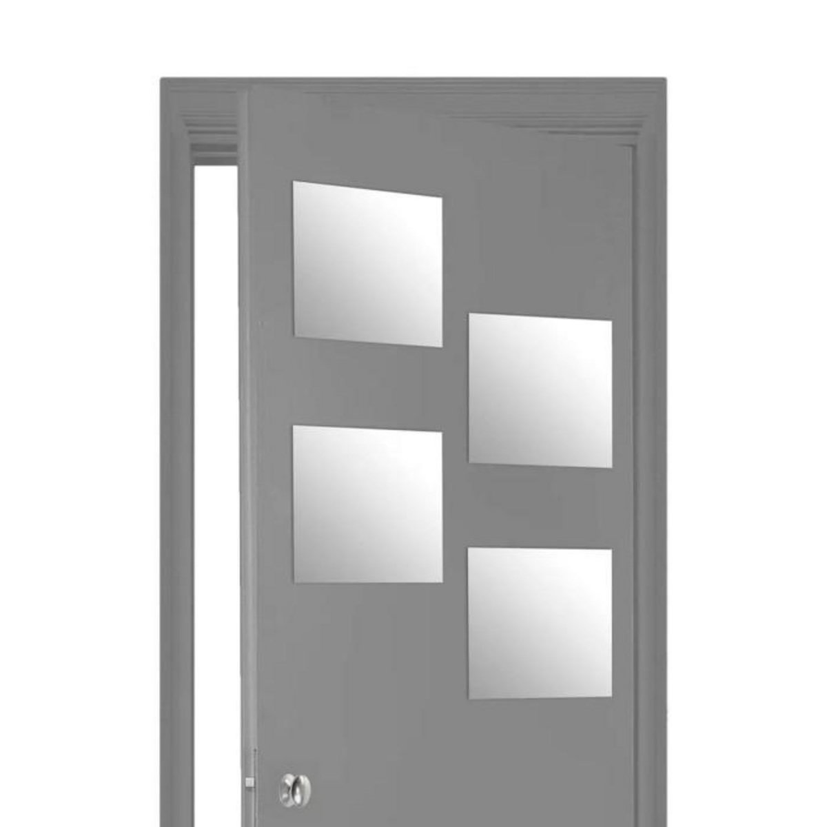 ATMOSPHERA Lot de 4 Miroirs Adhésifs  Carré  30x30cm Argent