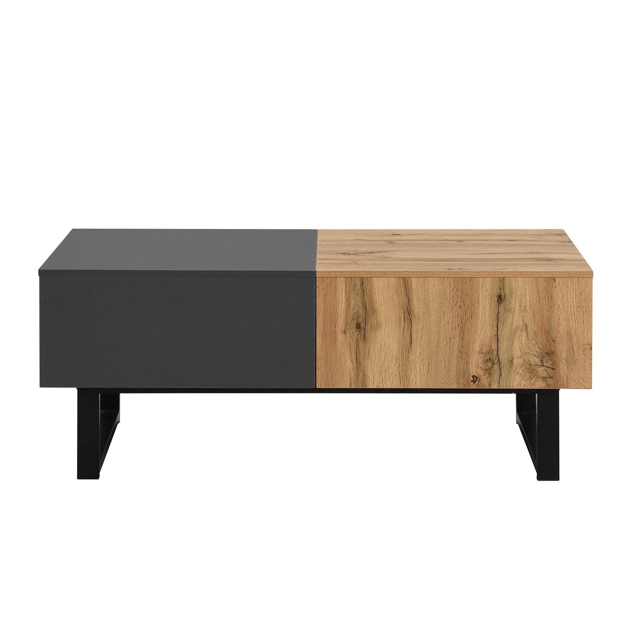 Voir la diapositive 5 : MERAX Table Basse Coulissante Avec Rangement Caché Style Industriel 155 X 55 X 22 Cm
