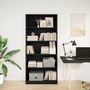Voir la diapositive 3 : VIDAXL Bibliotheque noir 80x24x176 cm bois d'ingenierie