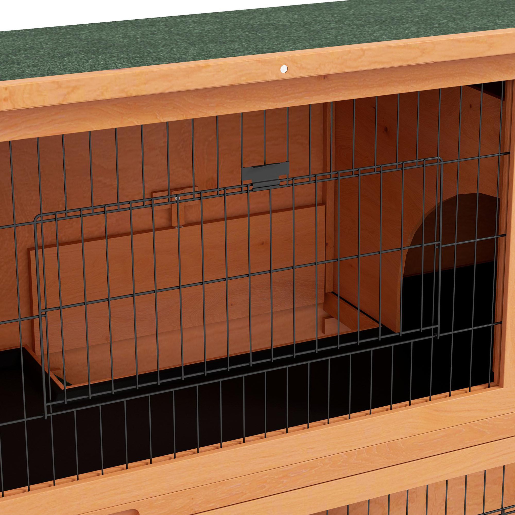 Voir la diapositive 4 : PAWHUT Clapier à lapin cage à lapin 2 étages 3 portes verrouillables bois pré-huilé