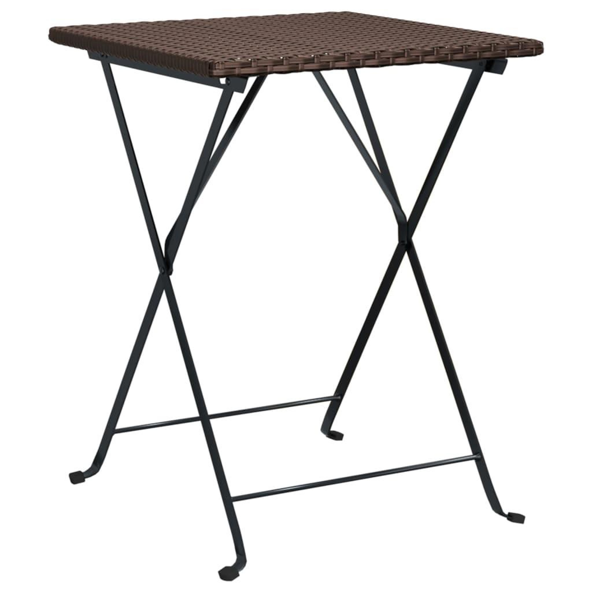 Voir la diapositive 5 : VIDAXL Ensemble de bistro pliable 3 pcs Marron Resine tressee