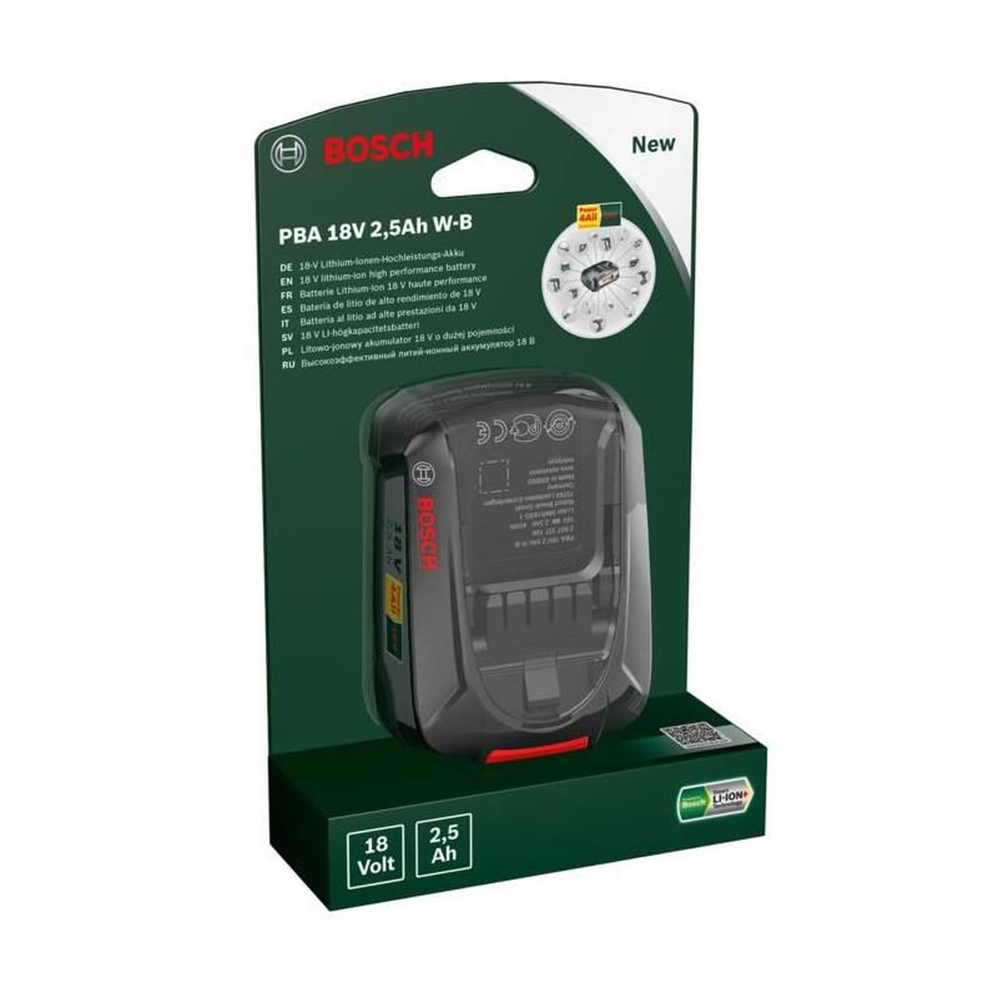 Voir la diapositive 2 : BOSCH Batterie lithium-ion Bosch - 18 V 2,5 Ah