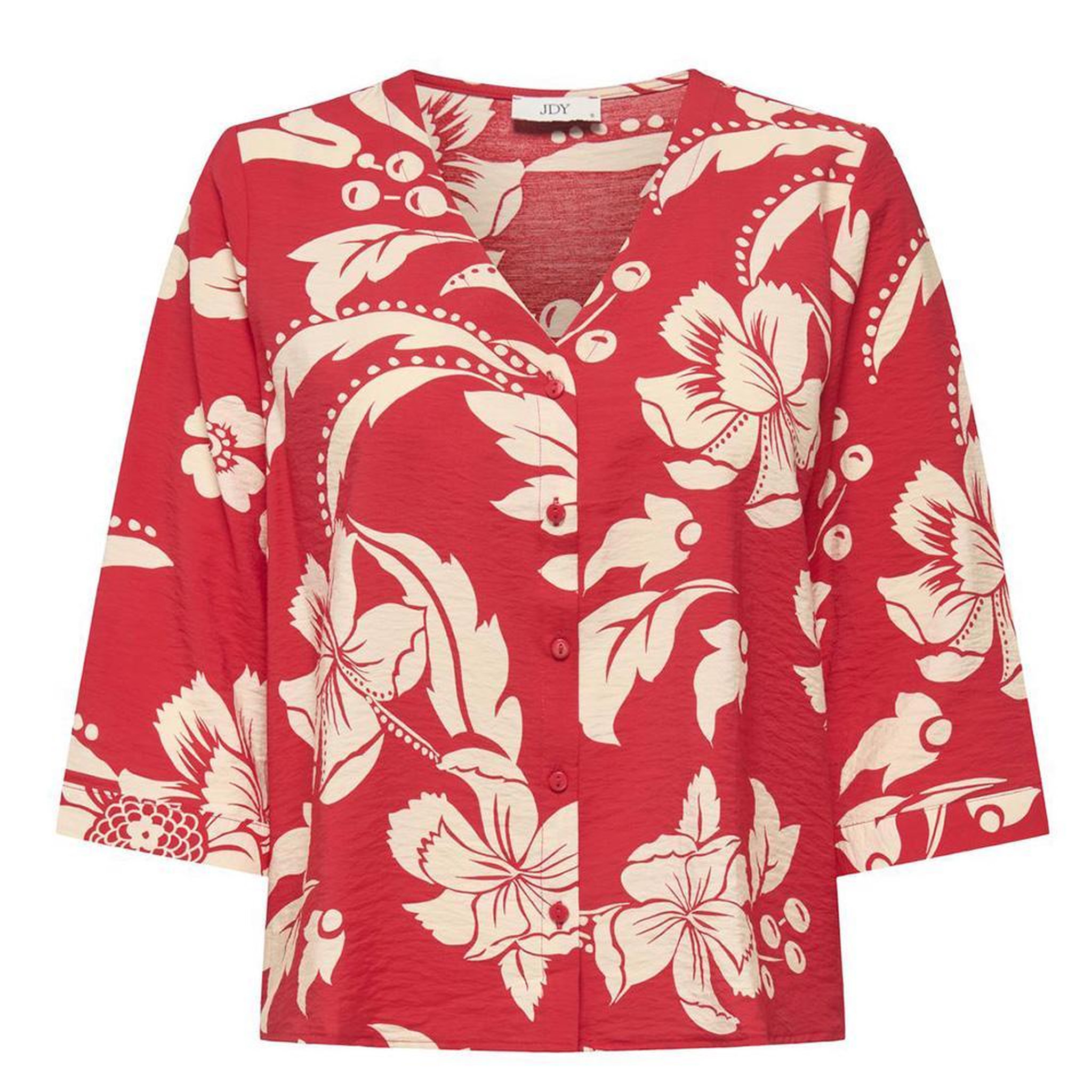 JACQUELINE DE YONG Blouse Rouge/Beige Femme JDY Troya. Coloris disponibles : Rouge