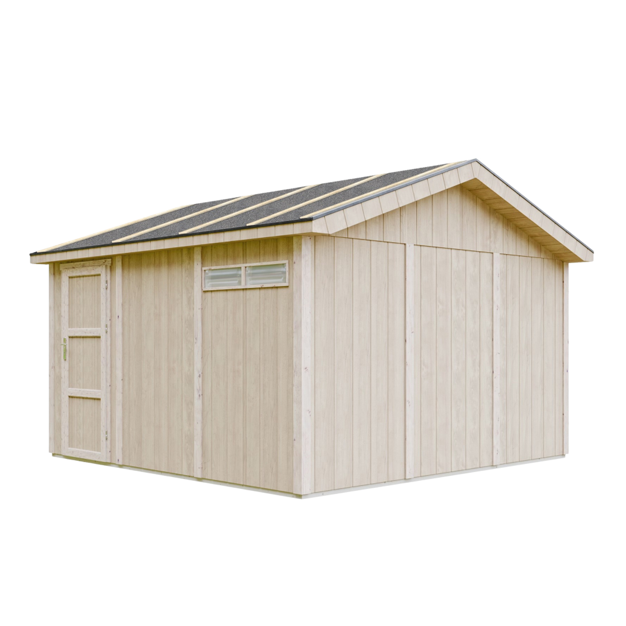 Voir la diapositive 2 : TIMBELA Garage qualité premium 13 m² construction en panneaux lp smartside - abri de jardin m990b