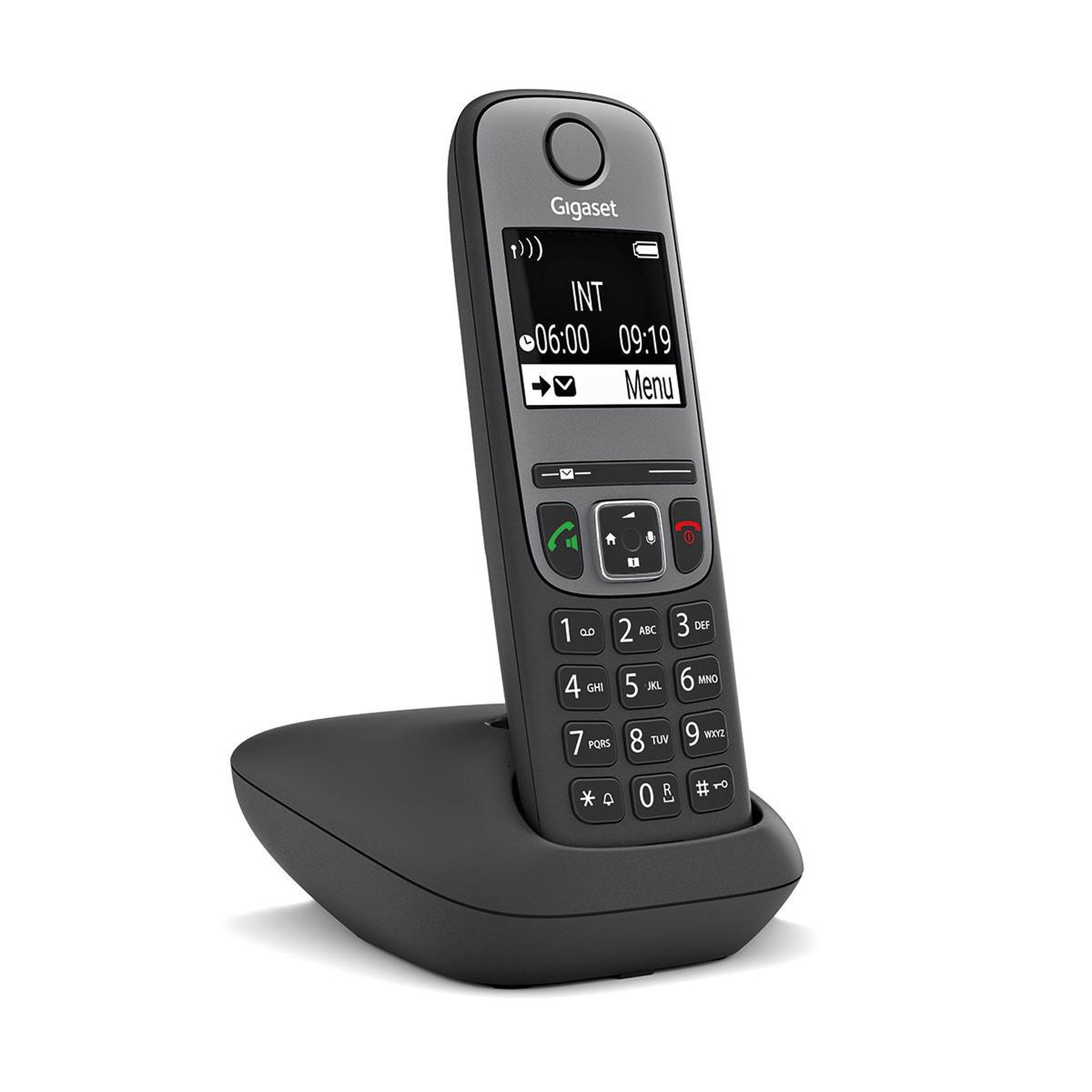 GIGASET Téléphone sans fil analogique DECT Gigaset AS690 avec identification de l'appelant Noir Gris