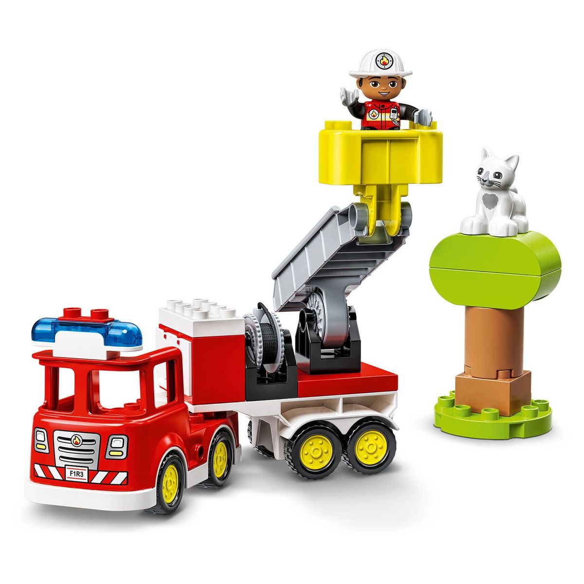 LEGO DUPLO Town 10969 - Le Camion de Pompiers, Jouet Enfants 2 Ans, avec Lumières et Sirène