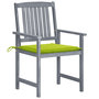 Voir la diapositive 2 : VIDAXL Chaises de jardin et coussins lot de 8 Bois acacia solide Gris
