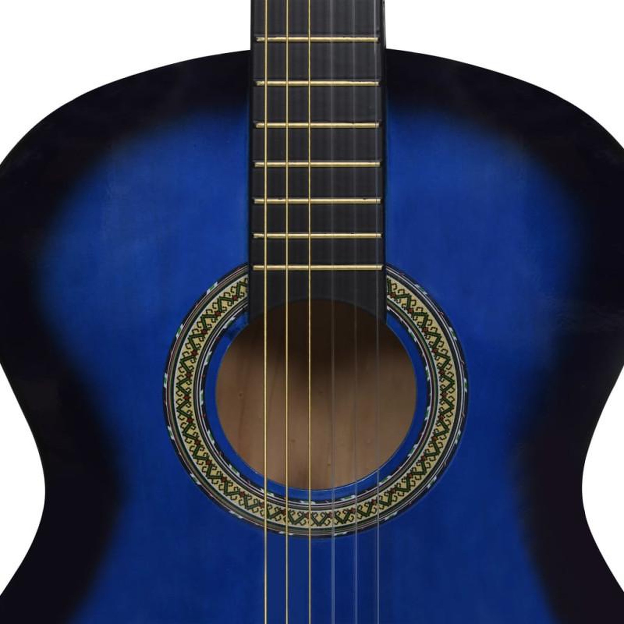 Voir la diapositive 5 : VIDAXL Guitare classique pour débutants Bleu 4 4 39 Tilleul