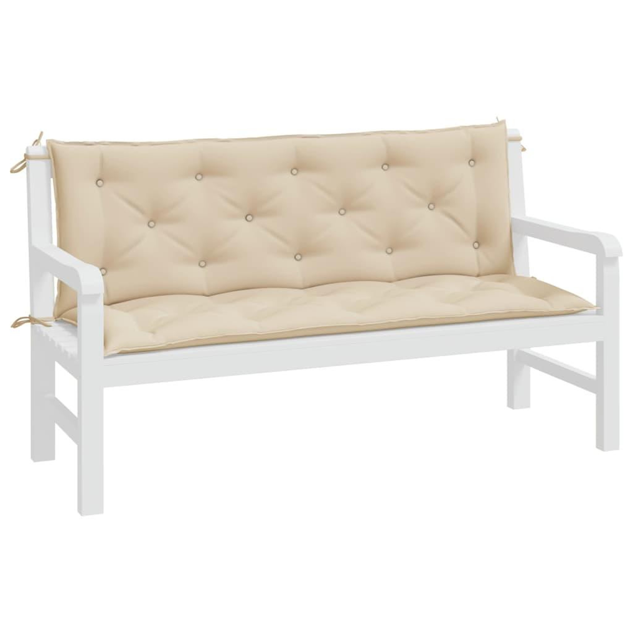 Voir la diapositive 4 : VIDAXL Coussins de banc jardin lot de 2 beige 150x50x7 cm tissu Oxford