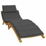 VIDAXL Coussin de chaise longue anthracite melange 186x58x3 cm tissu