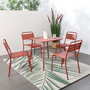 Voir la diapositive 2 : CONCEPT USINE Salon de jardin repas 4 places terracotta BERGAME