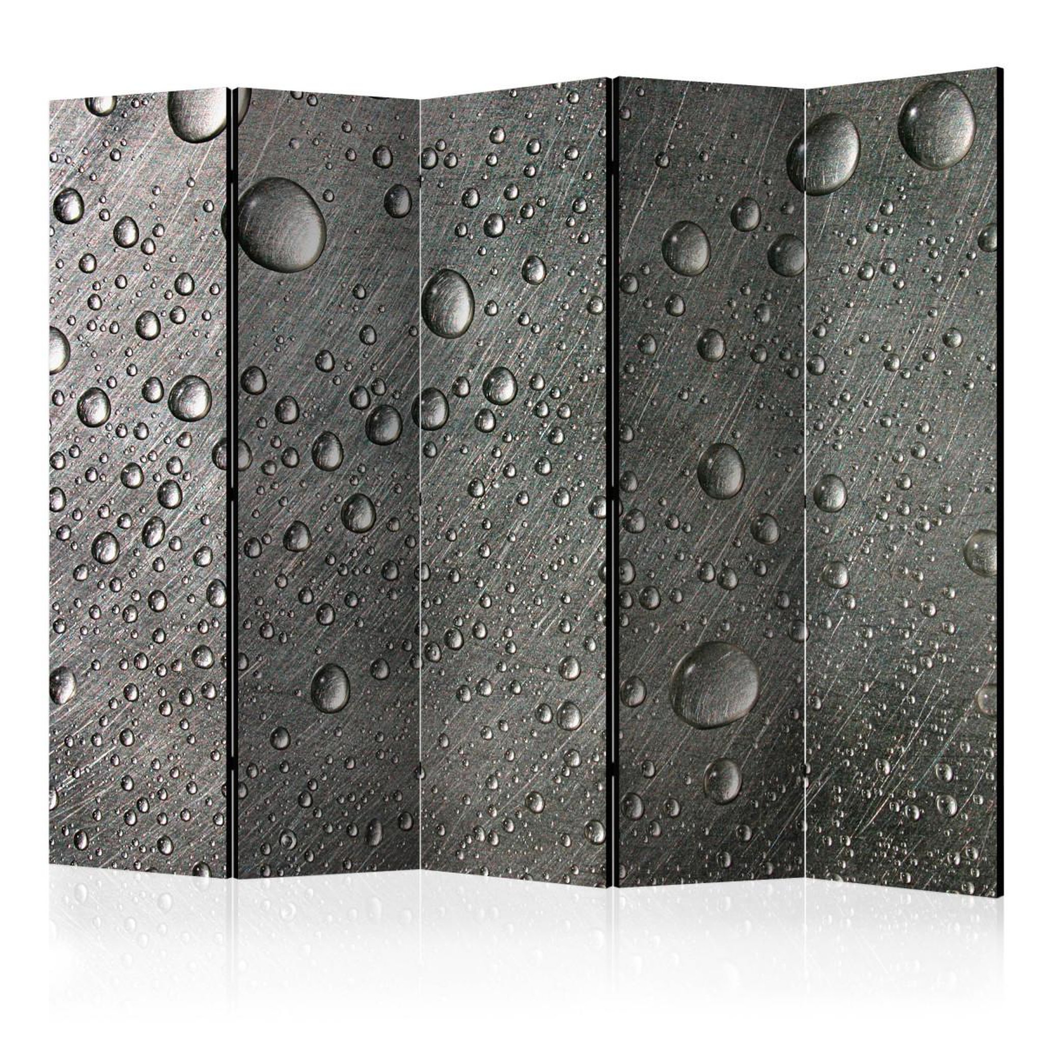Paris Prix Paravent 5 volets  steel surface with water drops  172x225cm