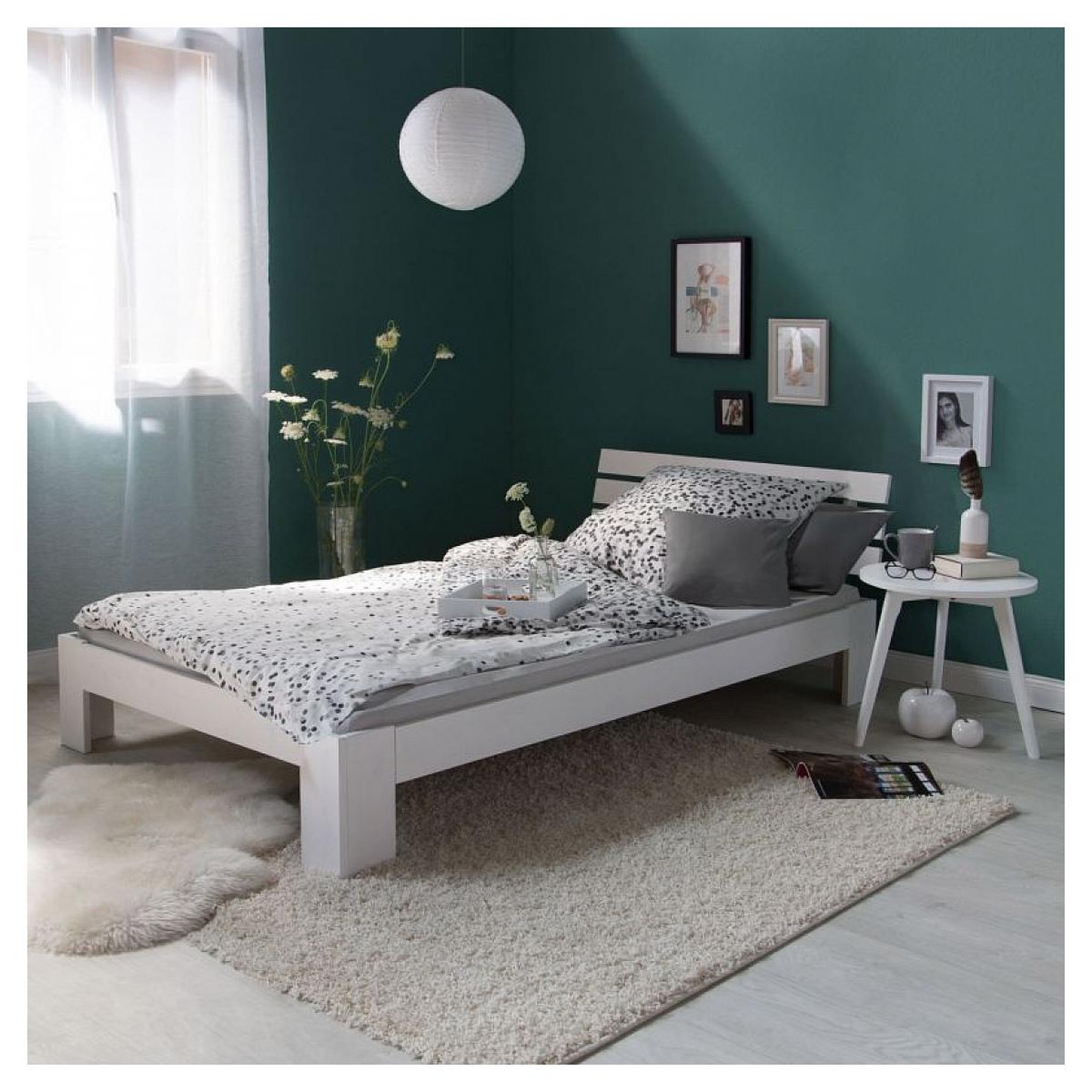 Voir la diapositive 2 : HomeStyle4U Lit simple 90x200 avec tiroir et Sommier