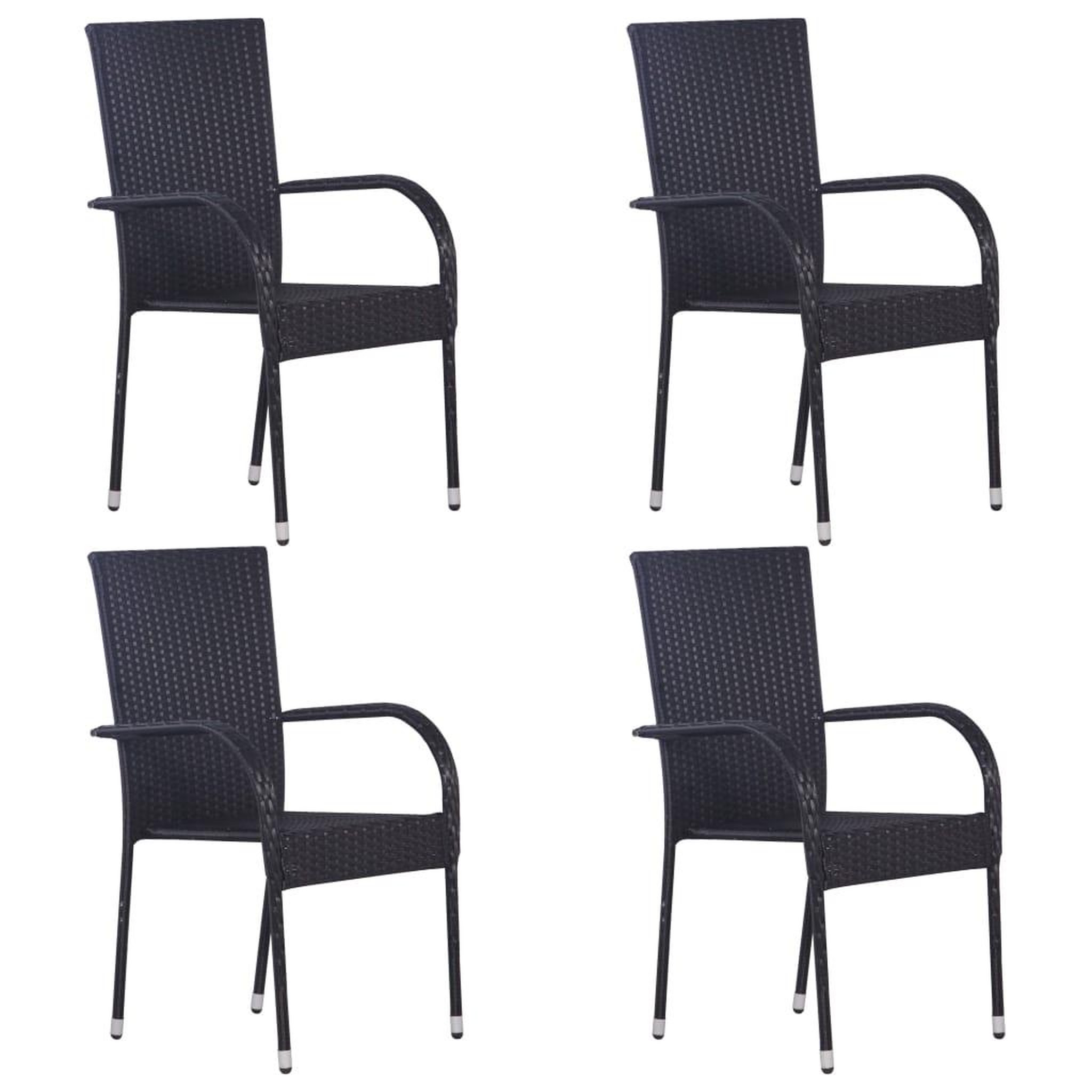 Voir la diapositive 2 : VIDAXL Ensemble a manger de jardin 5 pcs Noir